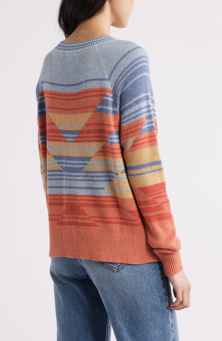 Pendleton Raglan Sleeve Cotton Sweater, Alternate, color, Indigo Rust Heather