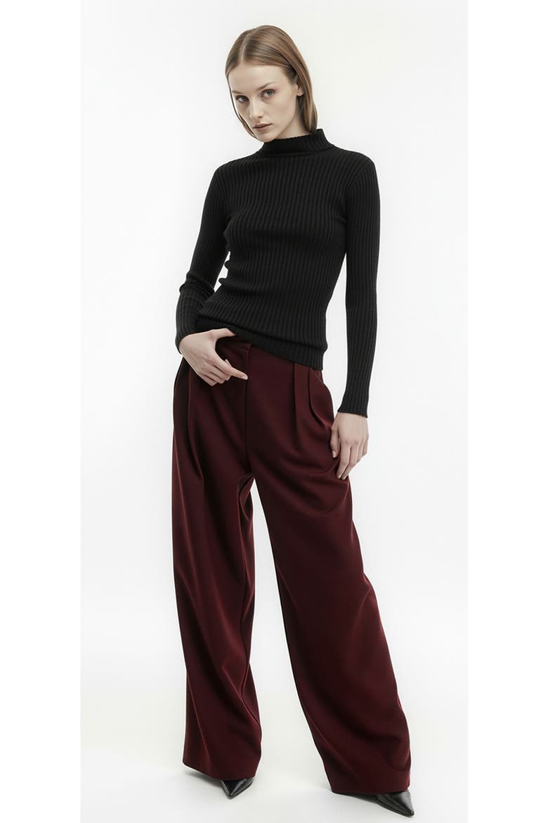 Elena Turtleneck Knit Top, Alternate, color, Black