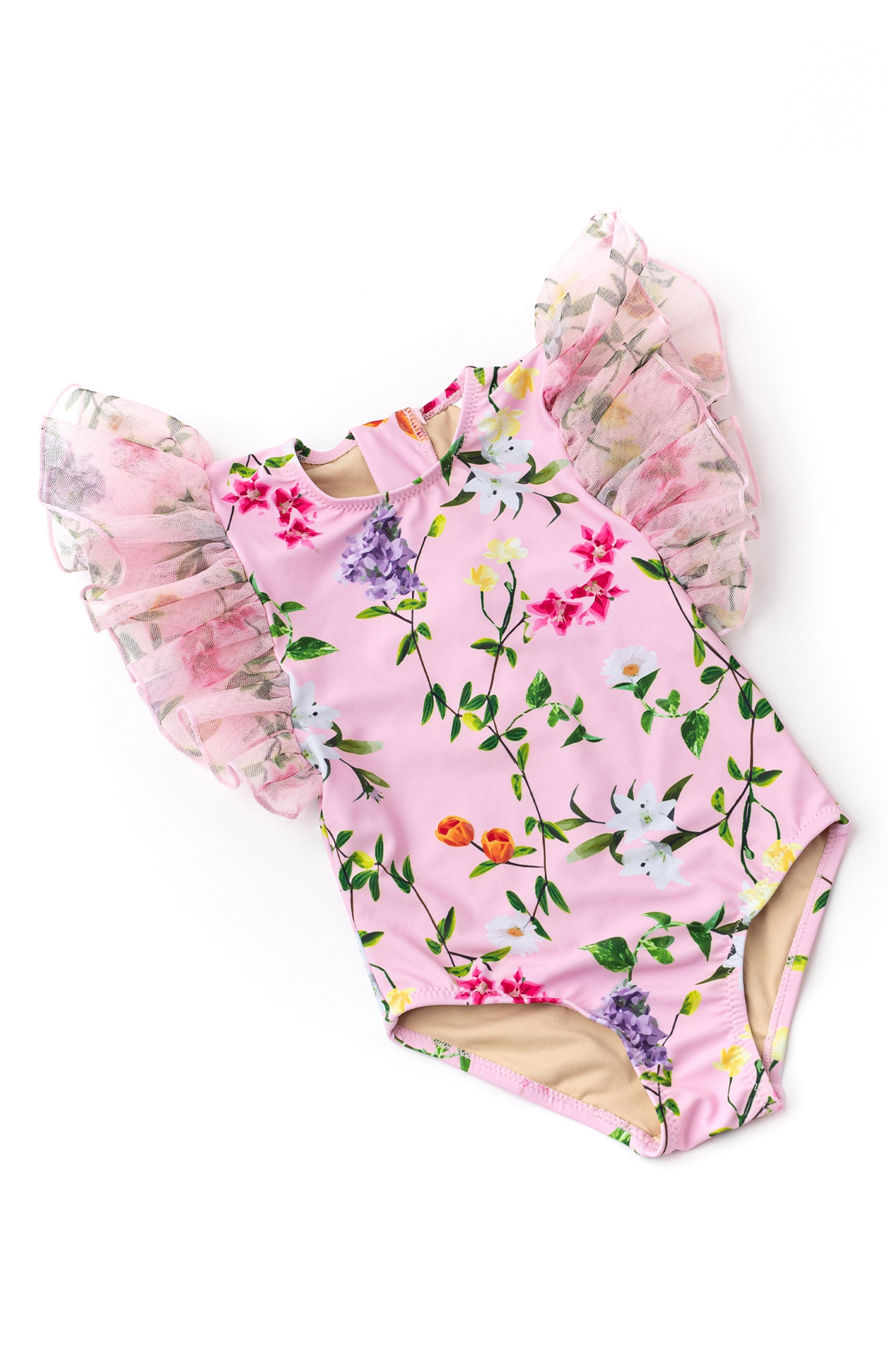 Shade Critters Kids' Wildflowers Tulle One-Piece Swimsuit | Nordstromrack