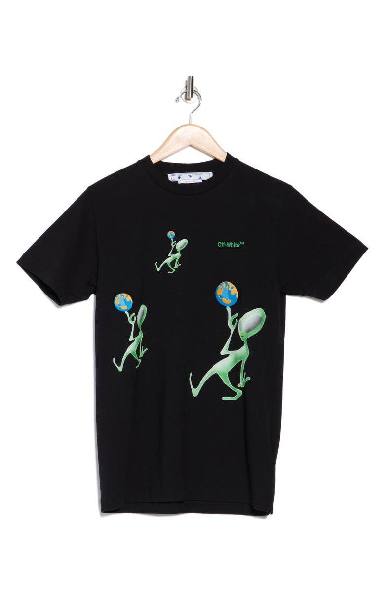 Off-White Alien Arrow Embroidered Cotton Graphic T-Shirt, Main, color, 