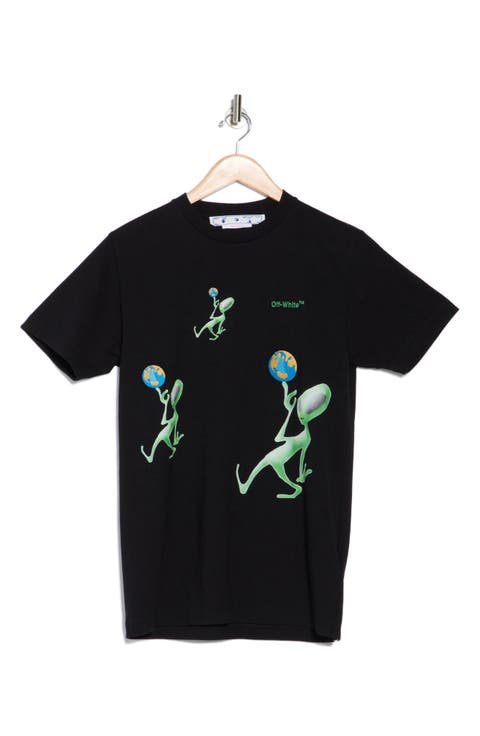 Alien Arrow Embroidered Cotton Graphic T-Shirt