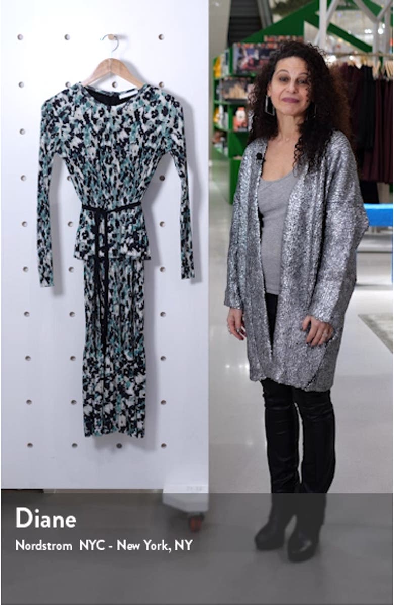 Etalisa Long Sleeve Jersey Plissé Dress, sales video thumbnail