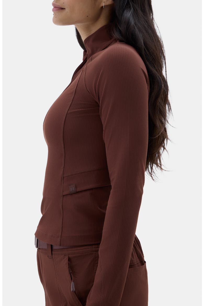 Julie Quarter Zip Top, Alternate, color, BRUNETTE/ JAVA