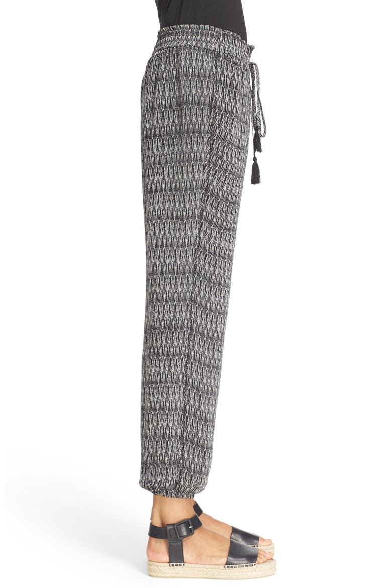 'Jourdanna' Print Silk Pants, Alternate, color, CAVIAR