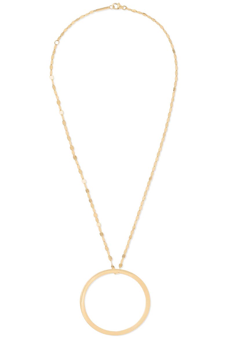 Large Eternity Circle Pendant Necklace, Main, color, YELLOW GOLD