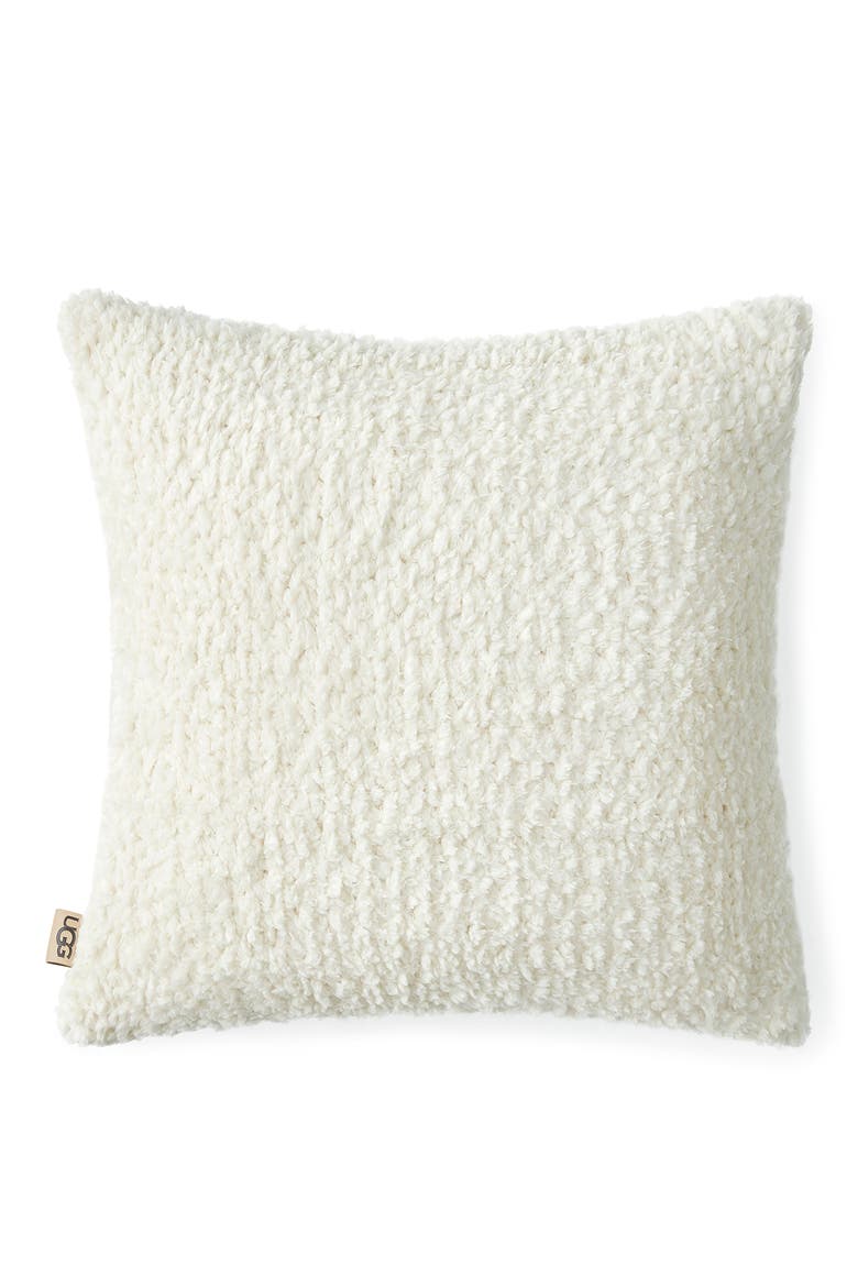Hollis Fleece Accent Pillow, Main, color, SNOW