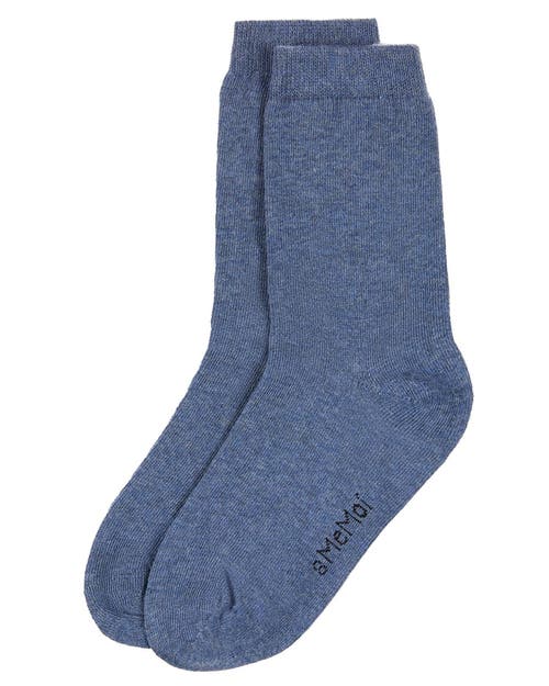 Memoi Kids' Basic Cotton Blend Crew Socks In Black