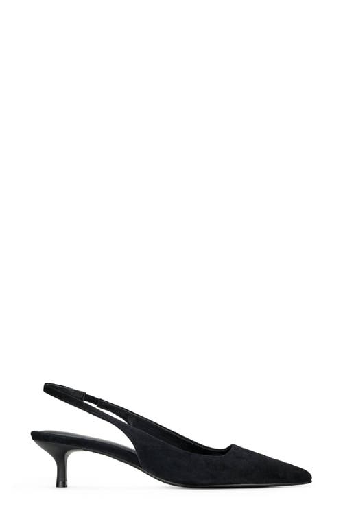 Yosi Samra Delilah Slingback Pointed Toe Kitten Heel Pump In Black