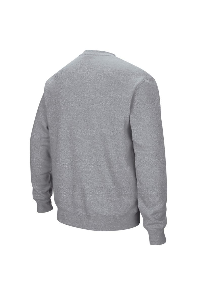 Men's Colosseum Heather Gray Kansas State Wildcats Arch & Logo Crew Neck Sweatshirt, Alternate, color, Heather Gray