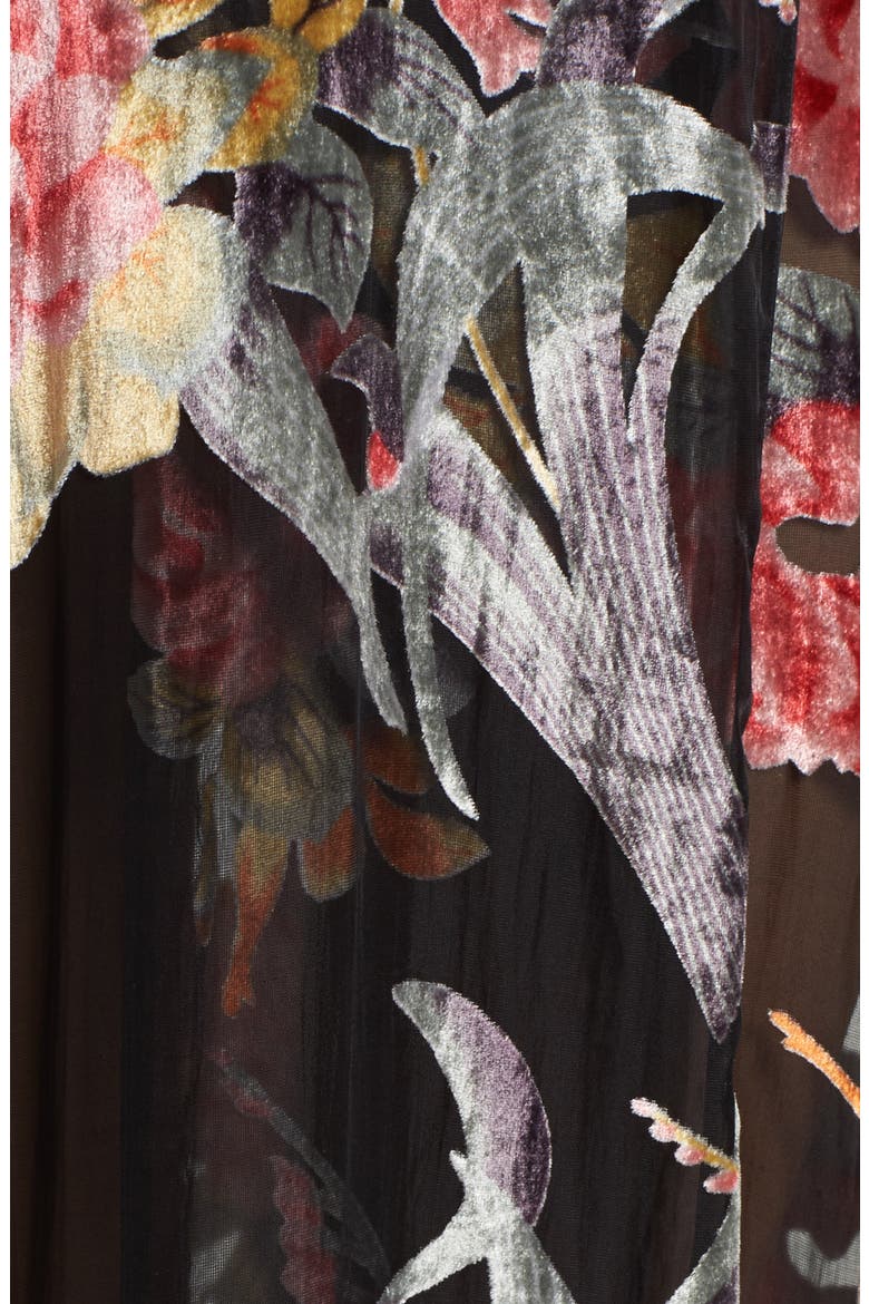 Burnout Velvet Robe, Alternate, color, BLACK
