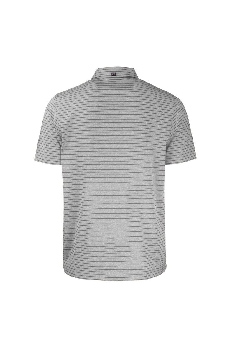 Men's Cutter & Buck Heather Gray Houston Oilers Throwback Big & Tall Forge Eco Heather Stripe Stretch Recycled Polo, Alternate, color, Heather Gray