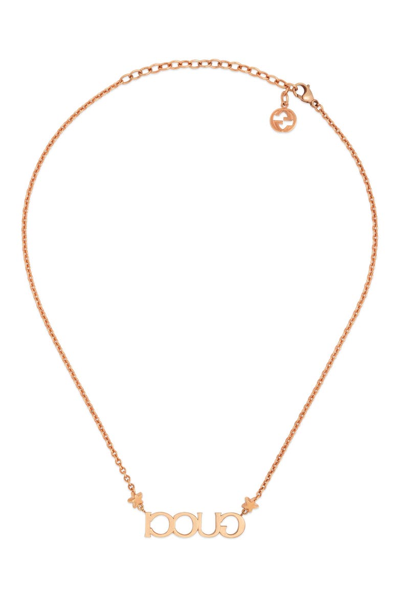 Crystal Script Necklace, Alternate, color, PINK