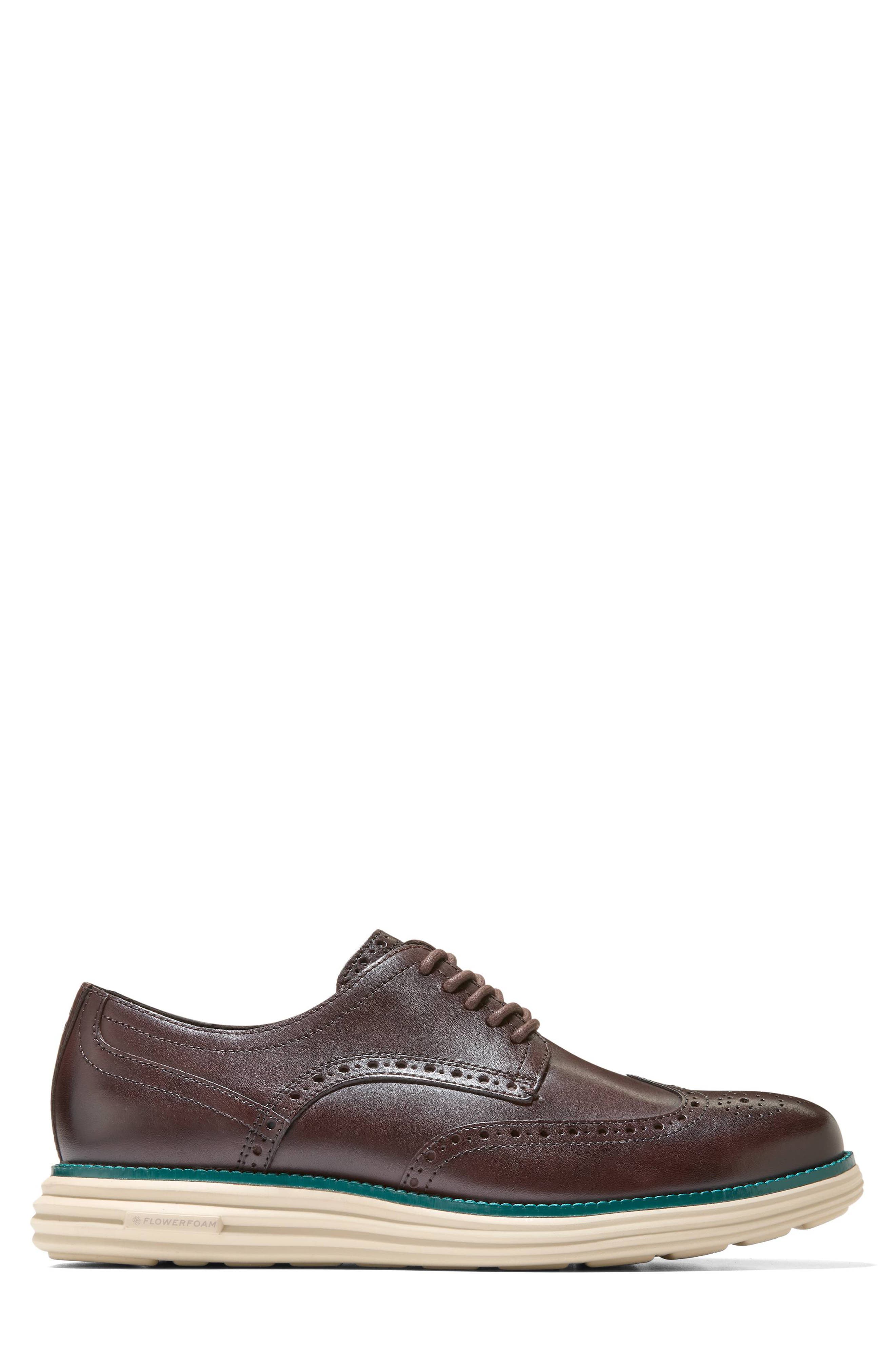 Wingtip Leather Derby Sneaker, Alternate, color, MADRA/ MEDITERRANEA