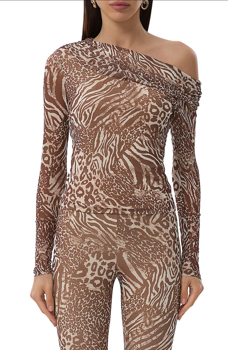 AFRM Barry One-Shoulder Mesh Top, Main, color,