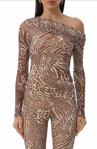 AFRM Barry One-Shoulder Mesh Top