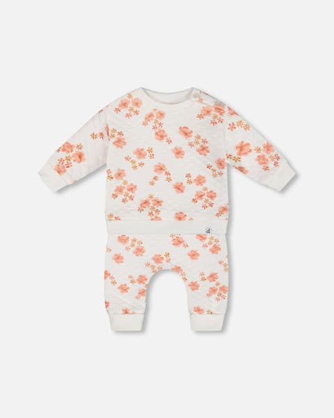 Deux Par Deux Top & Pants set - printed flowers Deux Par Deux Top & Pants set - printed flowers