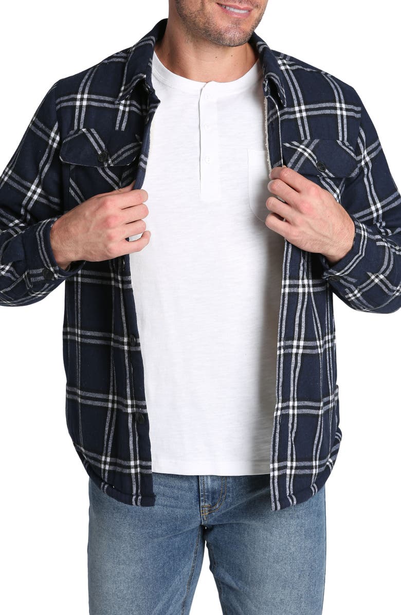 JACHS Plaid Fleece Lined Long Sleeve Button-Up Shirt, Main, color,