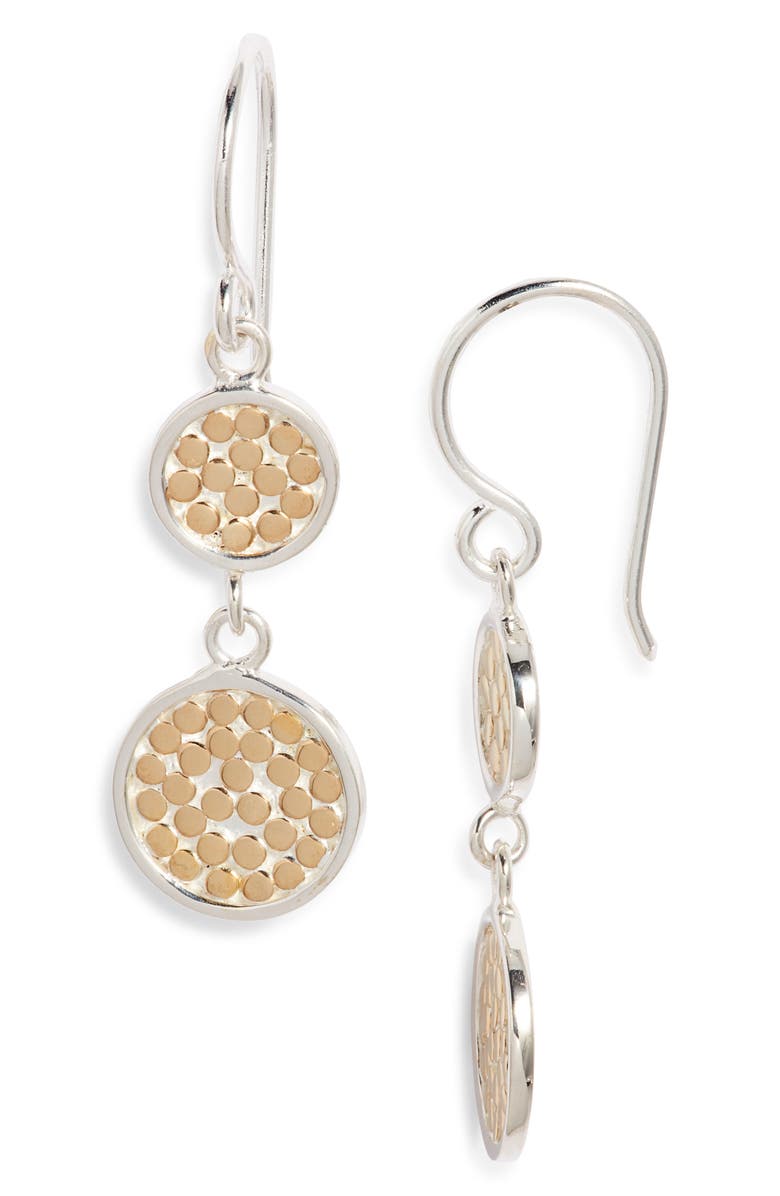 Anna Beck Double Disc Mixed Metal Linear Drop Earrings, Main, color,