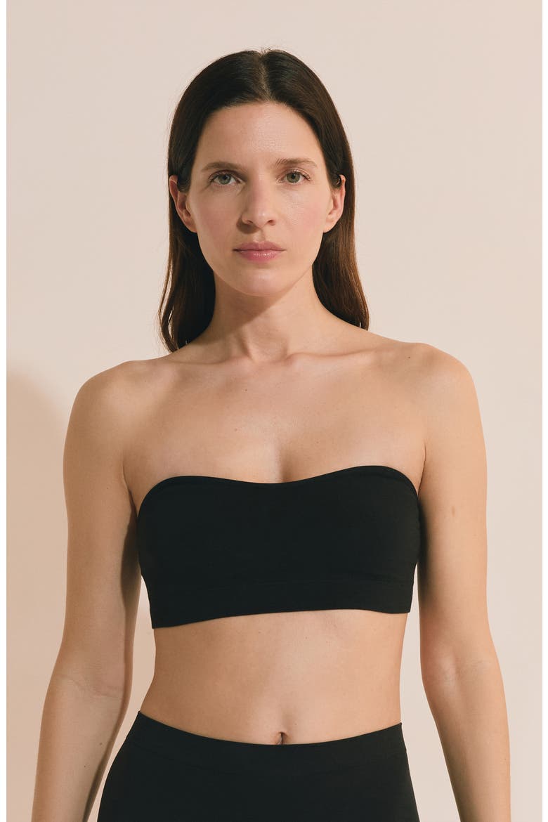 Amande Convertible Bandeau Bra, Alternate, color, BLACK