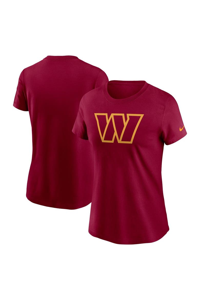 Women's Nike Burgundy Washington Commanders Logo Cotton Essential T-Shirt, Main, color, Burgundy