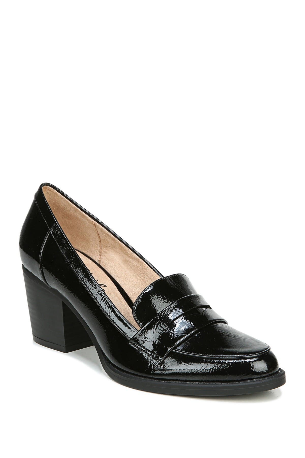 Hudson Block Heel Loafer - Wide Width Available, Main, color, BLACK