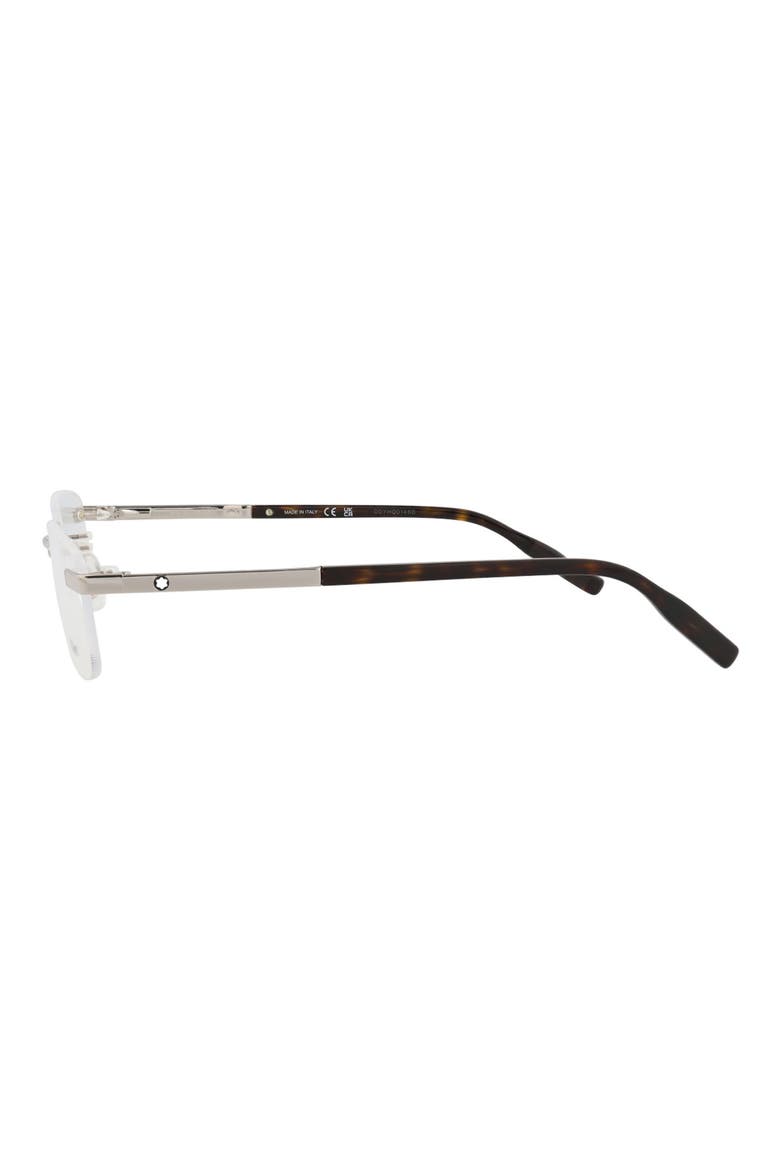 59mm Rimless Rectangular Sunglasses, Alternate, color, SILVER SILVER TRANSPARENT