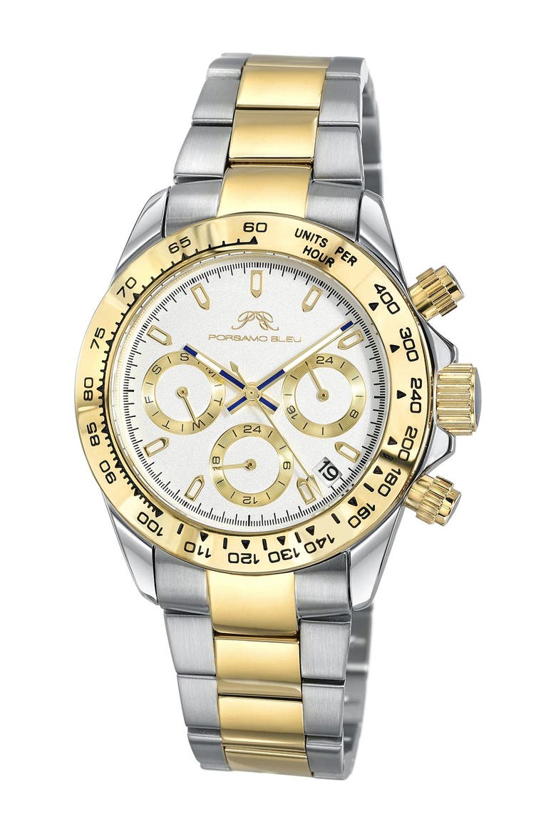 Alexis Multi-Function Bracelet Watch, 37mm, Main, color, TWO-TONE-WHITE