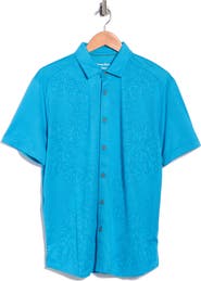 Tommy Bahama Palm Coast Cascade Vines IslandZone® Performance Short Sleeve Knit Button-Up Shirt