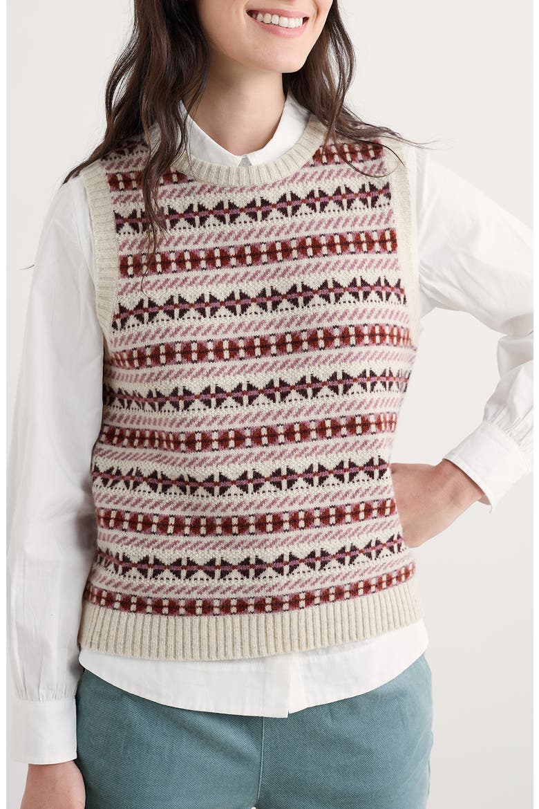 Lemon Porch Merino Wool Blend Sweater Vest, Main, color, KNIT ARAN DARK HELLEBORE