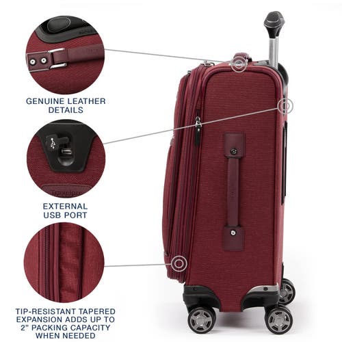 Travelpro Platinum Elite Softside Expandable Carry-on 21-inch Luggage In Bordeaux Red