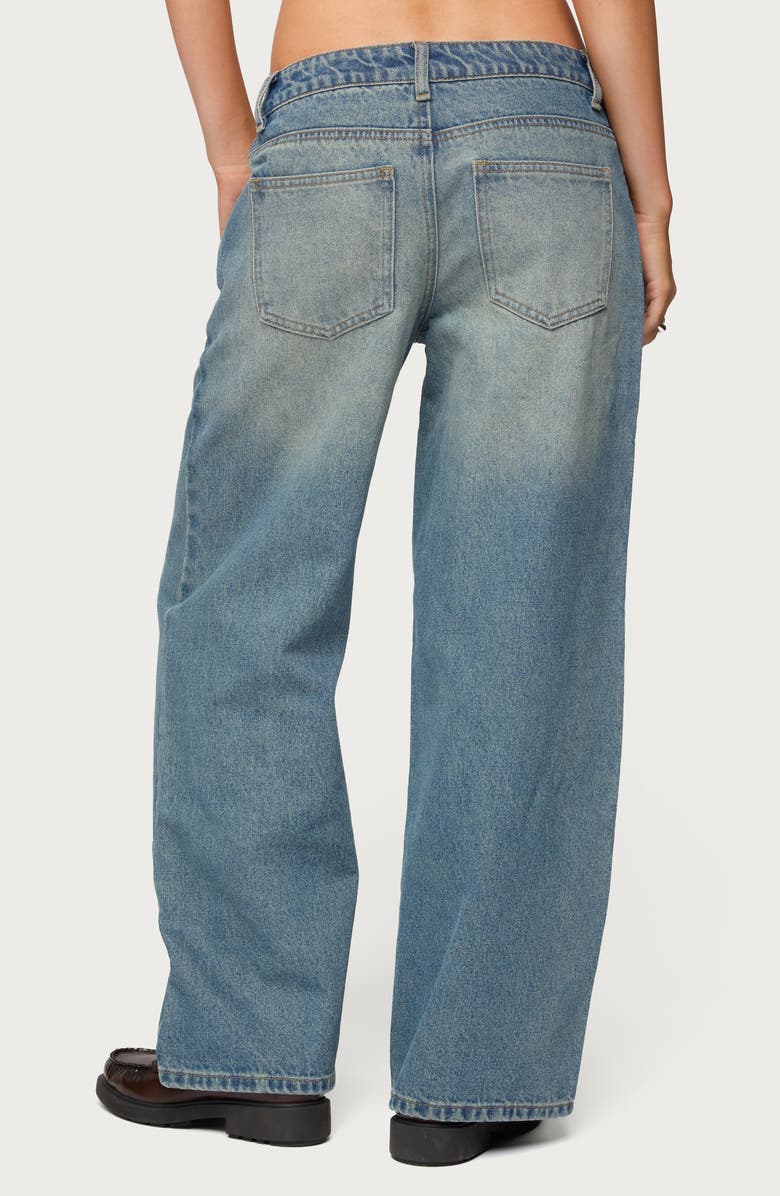 EDIKTED Magda Acid Wash Low Rise Wide Leg Jeans, Alternate, color, Blue-Vintage-Washed