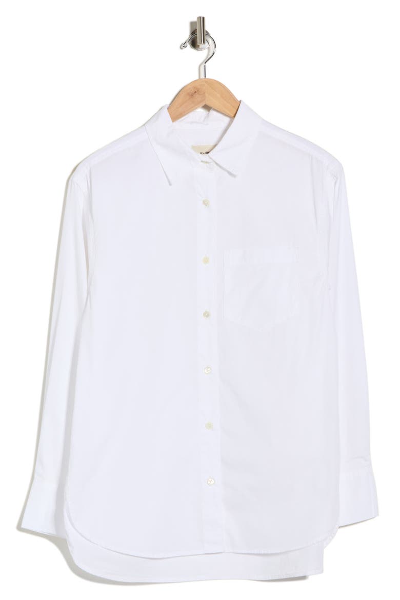 Faye Button-Up Shirt, Alternate, color, WHITE POPLIN