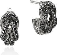 John Hardy Love Knot Earrings, Black Sapphire