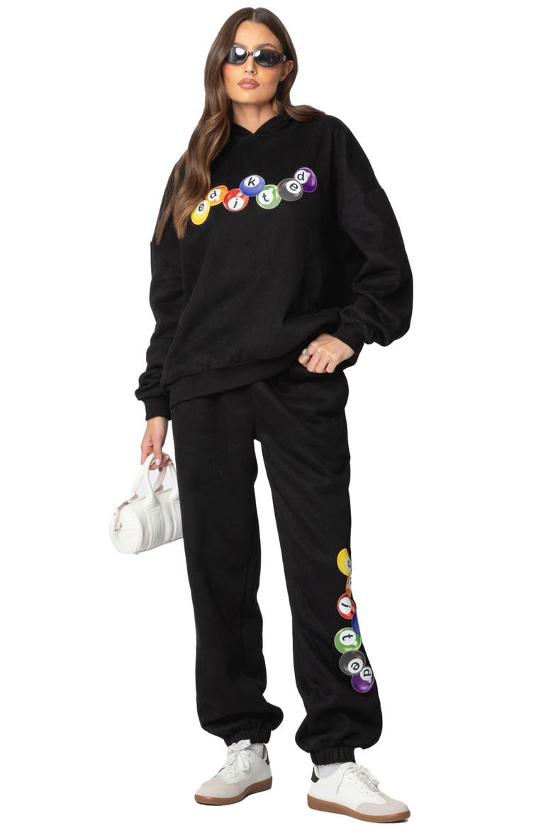 Billiard Logo Oversize Hoodie, Alternate, color, BLACK