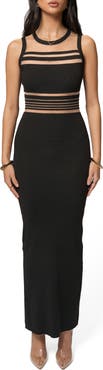 JLUXLABEL Jianna Sheer Stripe Maxi Dress