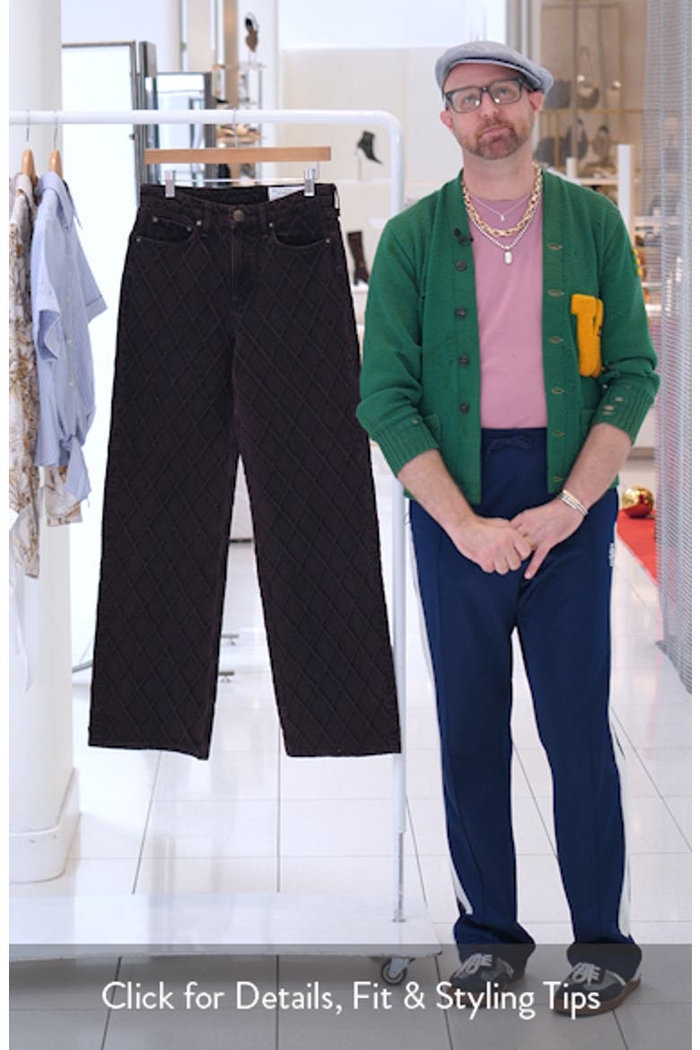 Logan Mid Rise Wide Leg Quilted Jeans video