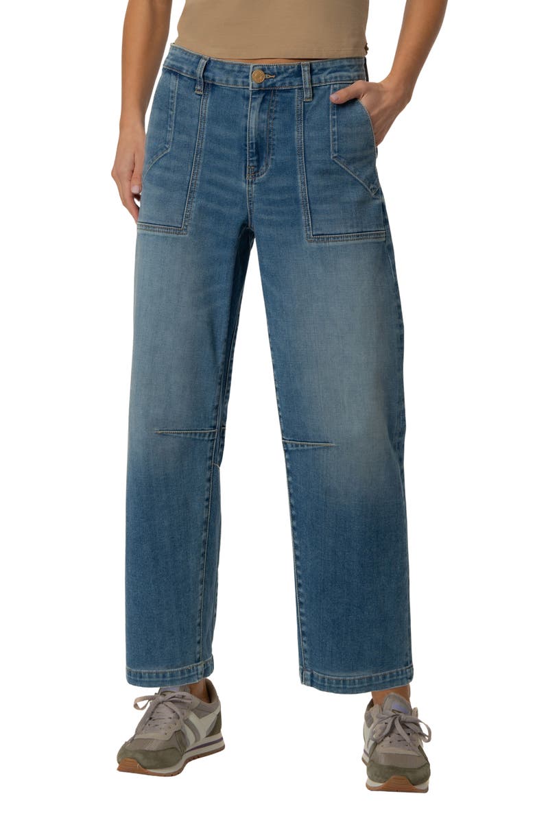 KUT from the Kloth Ashton High Waist Crop Barrel Jeans, Main, color, Prosperous