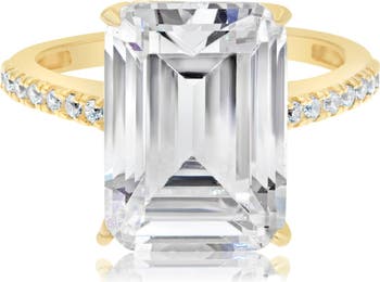 Emerald-Cut Cubic Zirconia Cocktail Ring