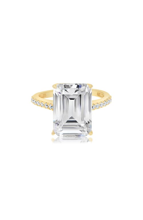 Shymi Emerald-cut Cubic Zirconia Cocktail Ring In Gold