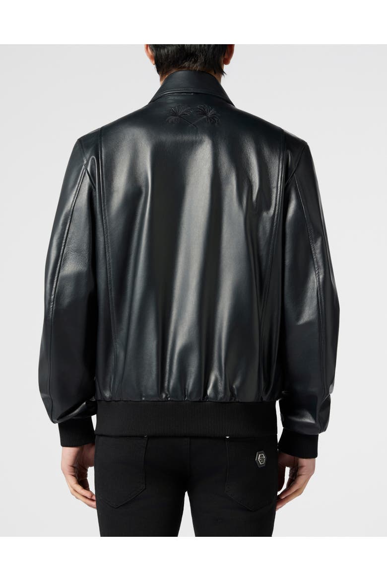Nappa Leather Bomber Palms Men, Alternate, color, black