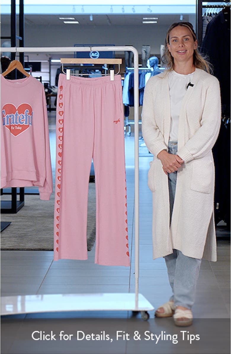 Grateful for Today Waffle Knit Fleece Graphic Sweatpants, sales video thumbnail