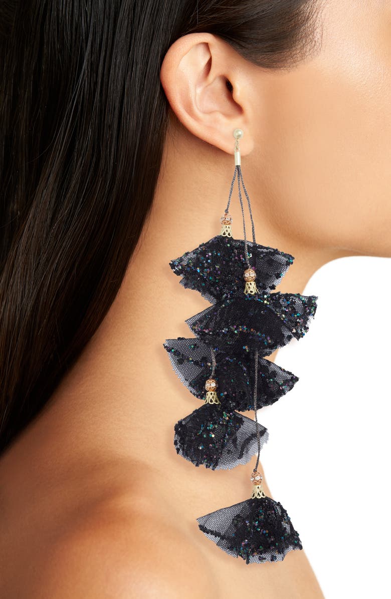 Stella + Ruby Melody Tulle Petal Earrings, Alternate, color, 