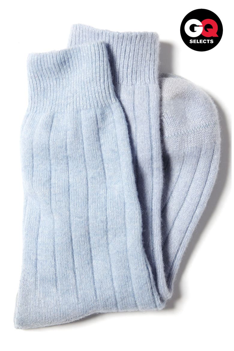 Cashmere Blend Socks, Alternate, color, SKY BLUE