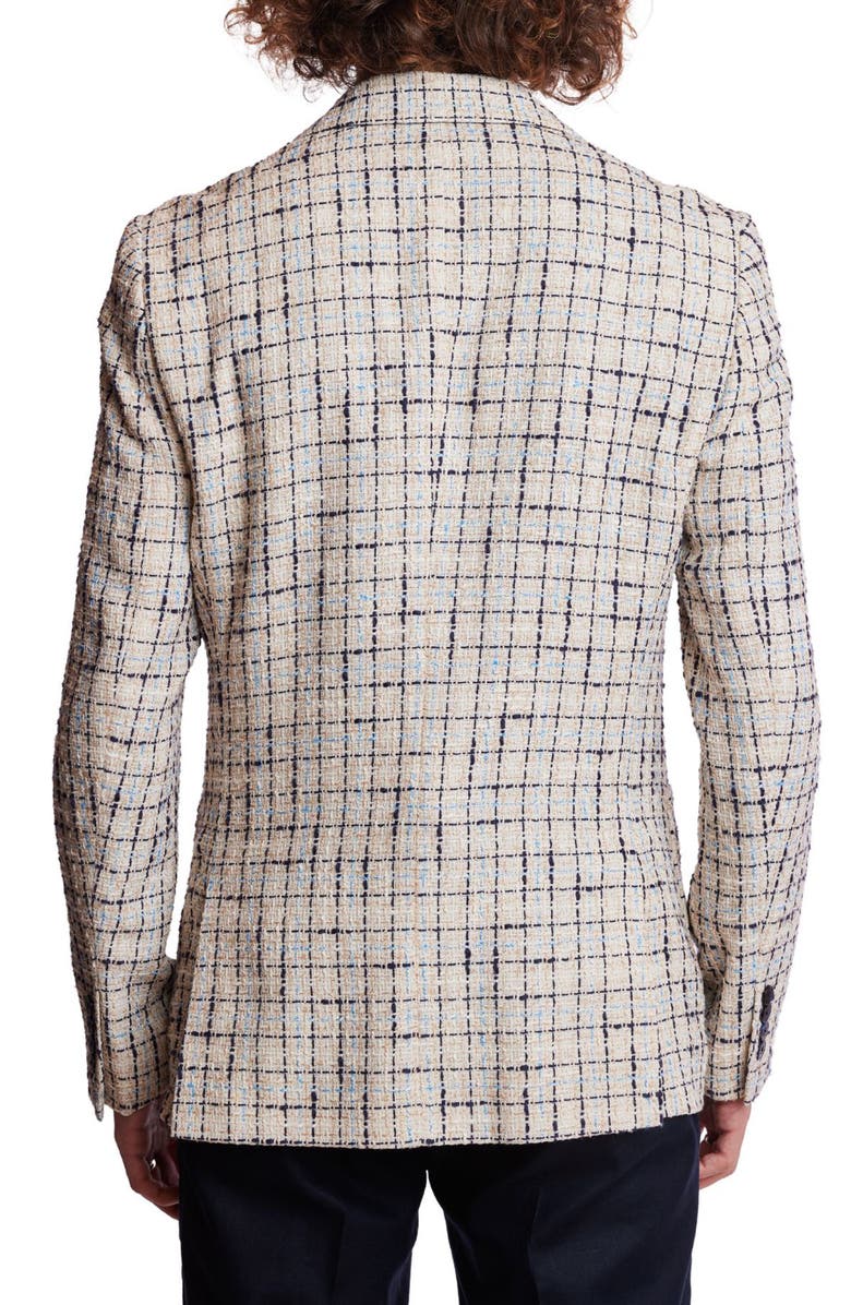 PAISLEY & GRAY Dover Slim Fit Textured Plaid Sport Coat, Alternate, color, Beige Navy Check