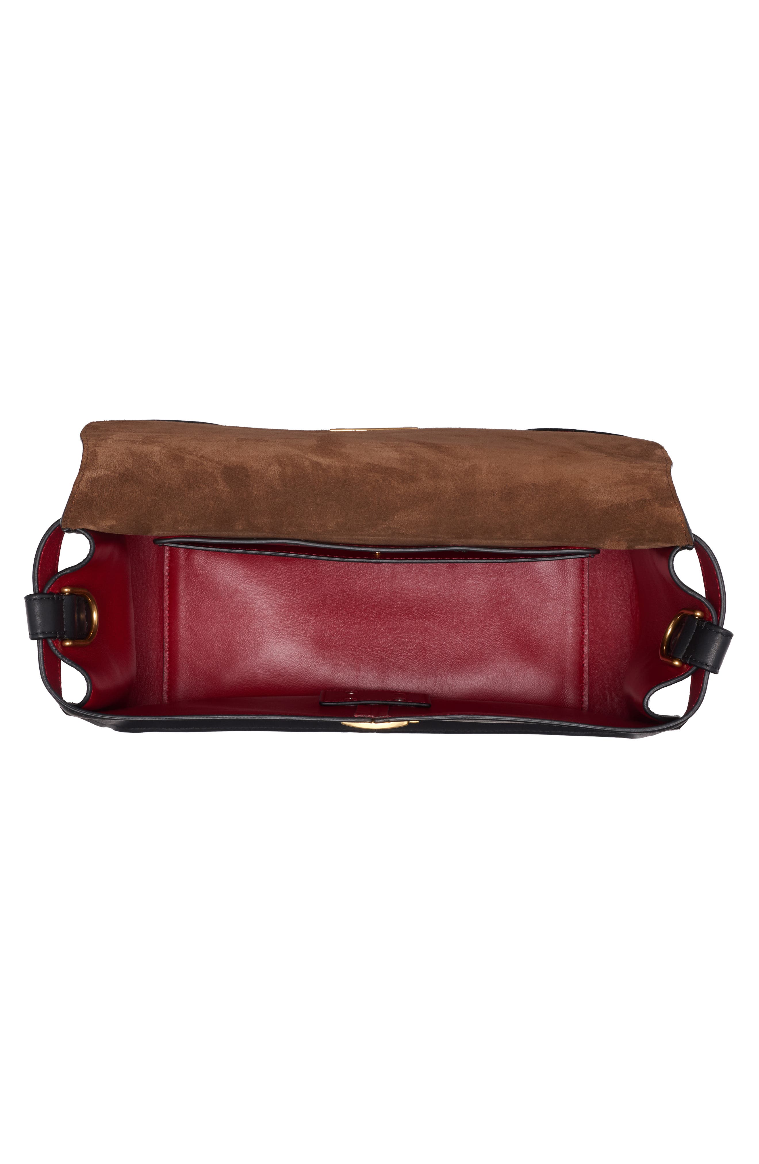 Large Kan U Leather Shoulder Bag, Alternate, color, NERO/ ORO VIBRATO