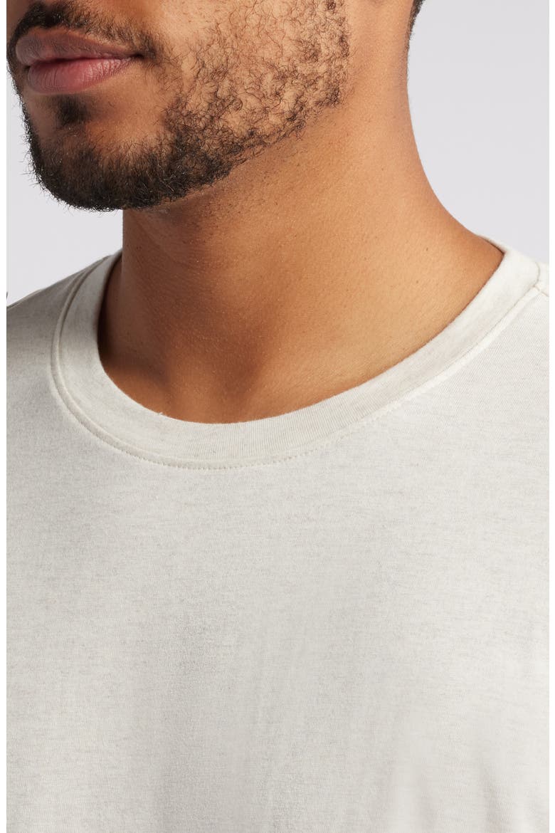 Cotton & Modal Crewneck T-Shirt, Alternate, color, BEIGE OATMEAL LT HEATHER
