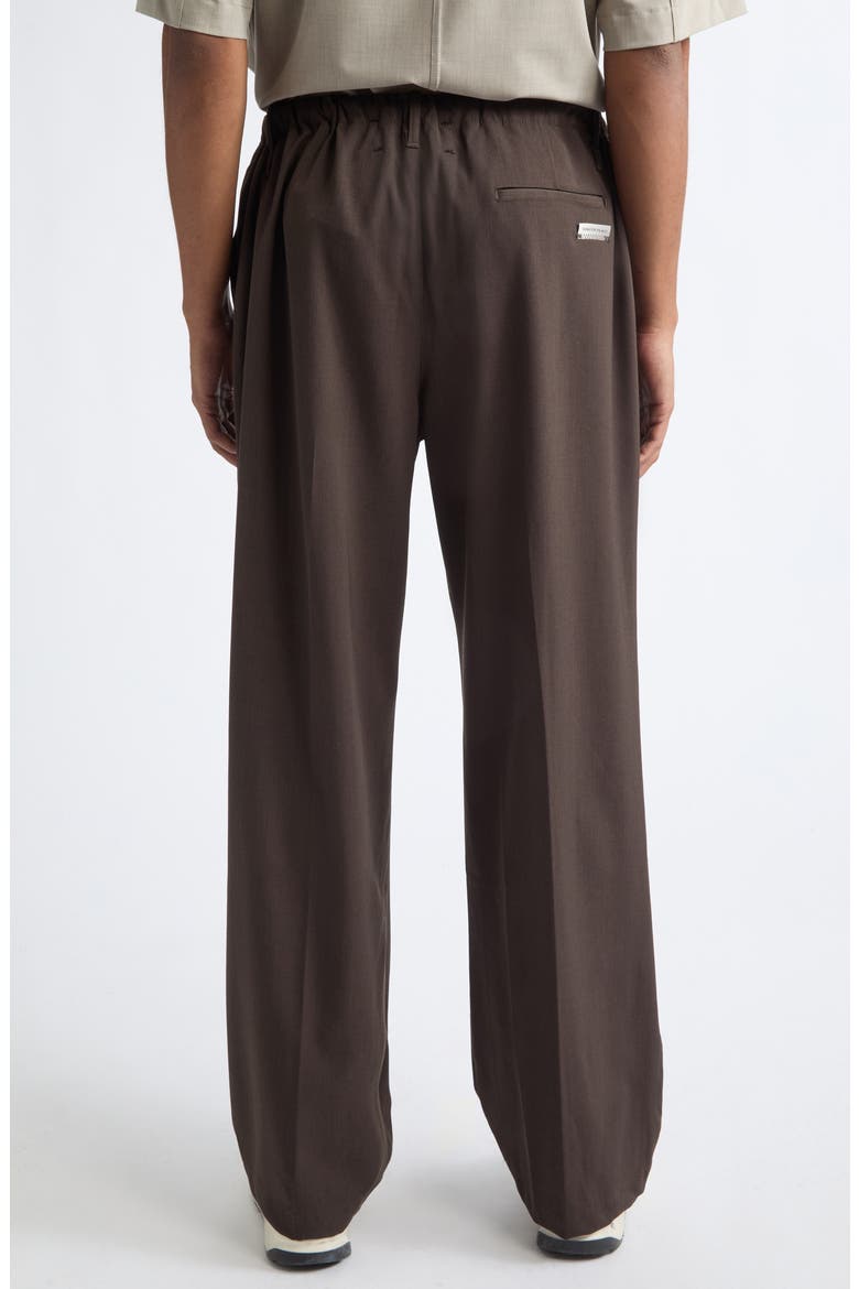 Loose Pin Stitch Stretch Gabardine Pants, Alternate, color, BROWN