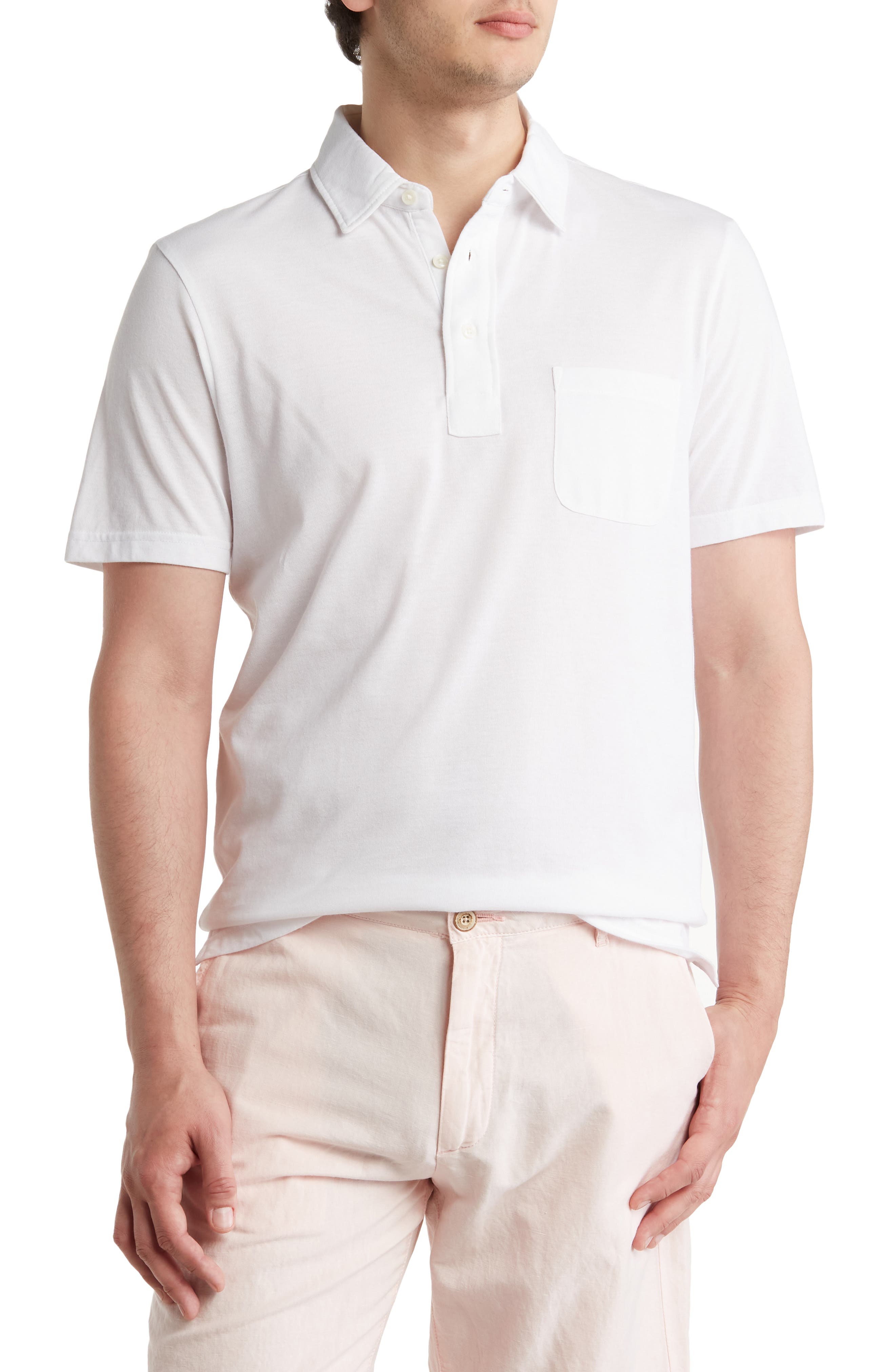 Faherty Heather Stretch Polo