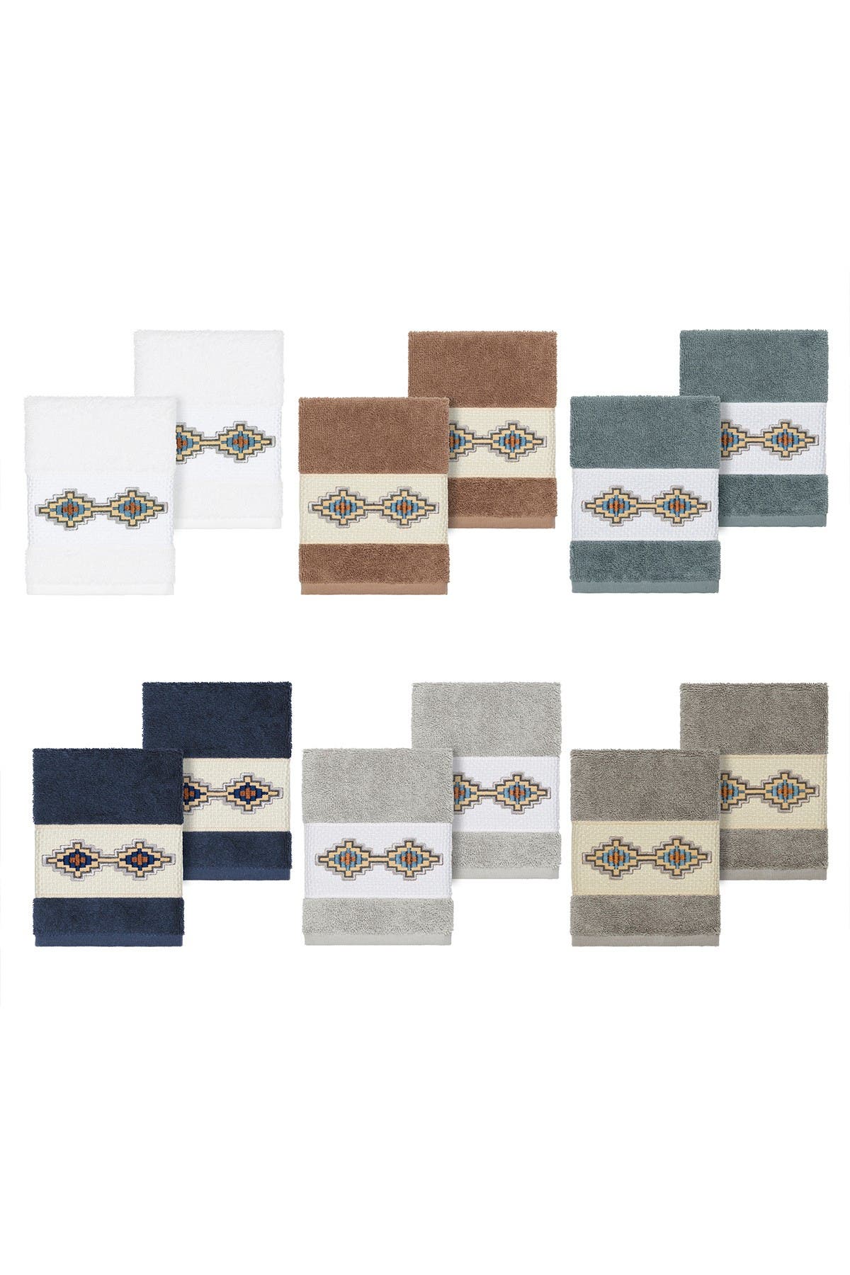 Linum Home Textiles Gianna Embellished Washcloth - Set of 2 - Dark Grey ...