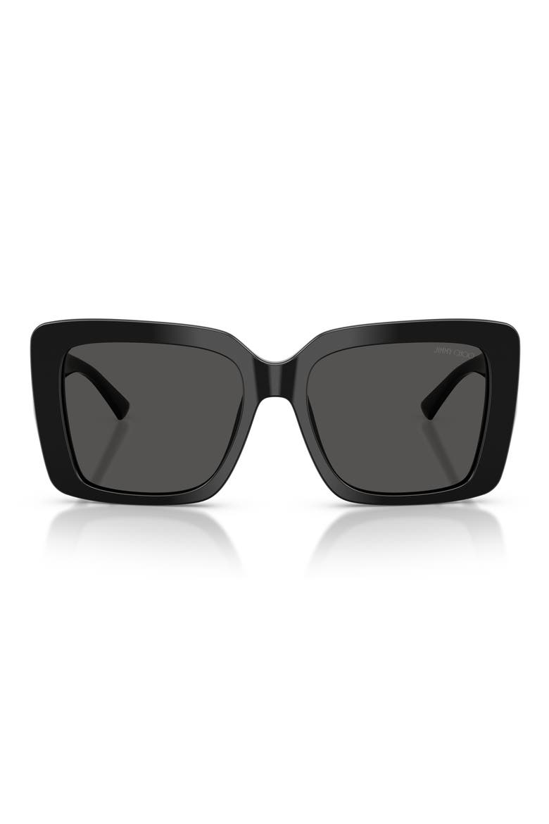 54mm Square Sunglasses, Main, color, BLACK / DARK GREY